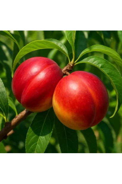 Стиглі плоди нектарину Містер Персі рожево-золотистого кольору